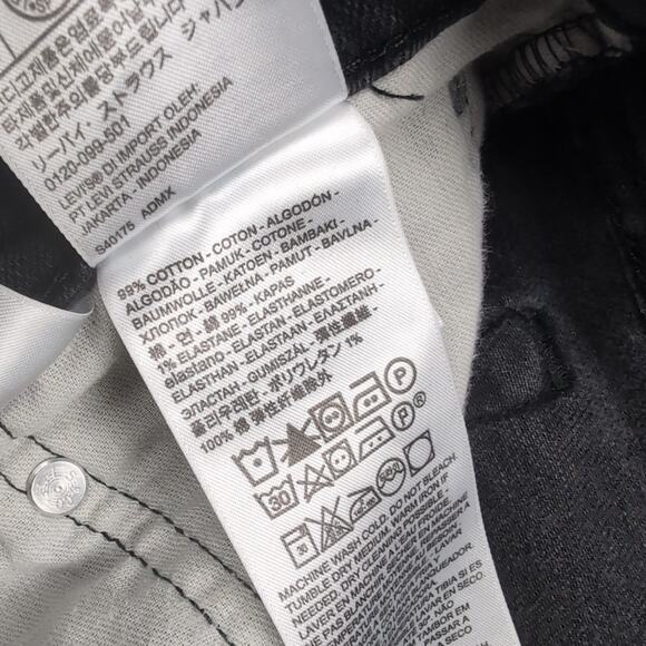 Levi's 505 Shorts Men 44 Black Chore Stretch Streetwear Summer Y2K Casual Denim - Picture 4 of 9